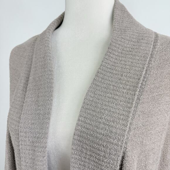 Barefoot Dreams Cozychic Ultra Lite Knit Cardigan XS Tie Back Shawl Collar Taupe - Picture 5 of 13
